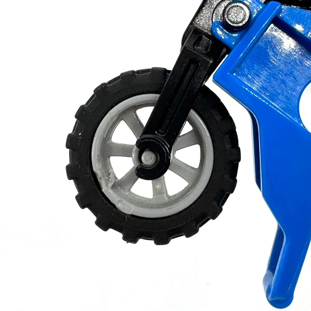 LEGO Blue Motorcycle Dirt Bike Minifigure Vehicle Black Chassis Grey Wheels